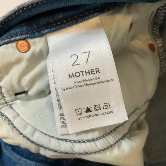 MOTHER Mid Rise Dazzler Ankle Fray Jeans Birds of Paradise Blue Denim Size 27 - Picture 12 of 12